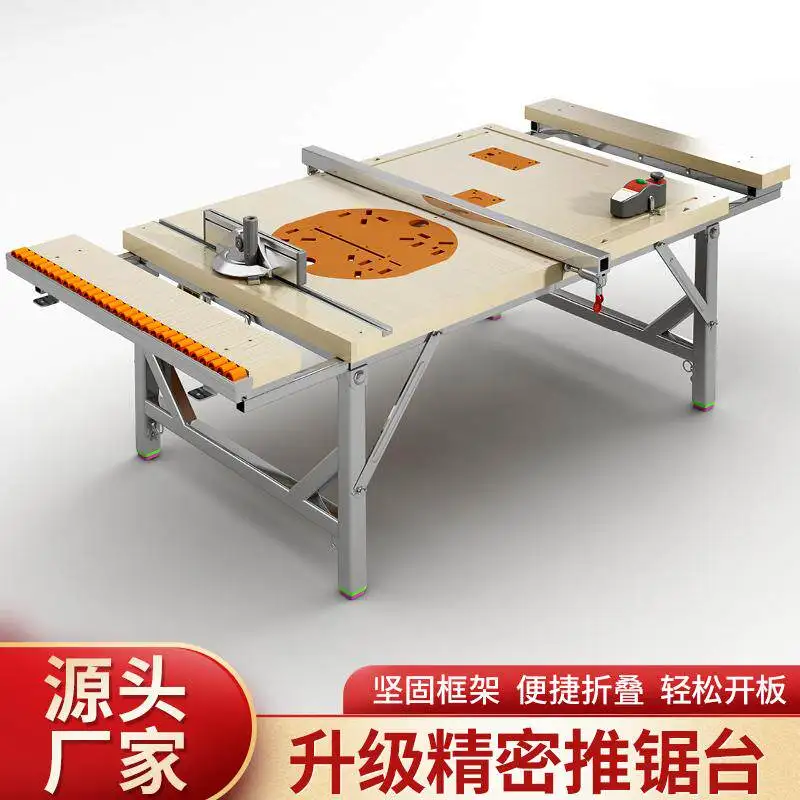 YJQ Woodworking Workbench Multifunctional Push Table Flip Saw Small Lifting Operating Table Folding Woodworking Saw Table