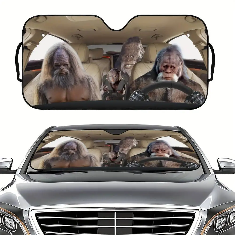 Orangutan Print Car Windshield Sunshade Foldable Heat Insulation Sun Visor Block Sunlight Keep Car Cool