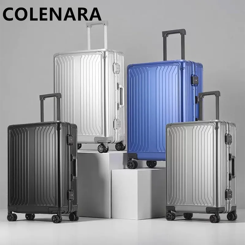 COLENARA 20 Inch High-quality Full Aluminum Magnesium Alloy Trolley Case Suitcase Boarding Box 28 Inch High-capacity Luggage Bag