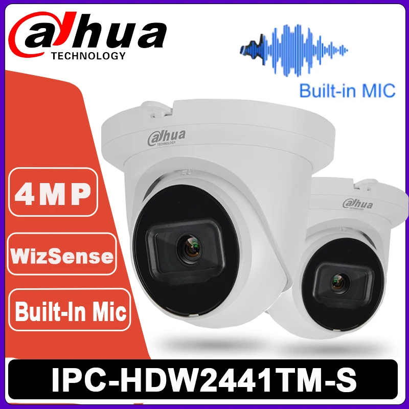 Dahua 4MP IR Fixed Focal Security Protection WizSense Network Eyeball Home Surveillance Camera IPC-HDW2441TM-S Built in MIC New