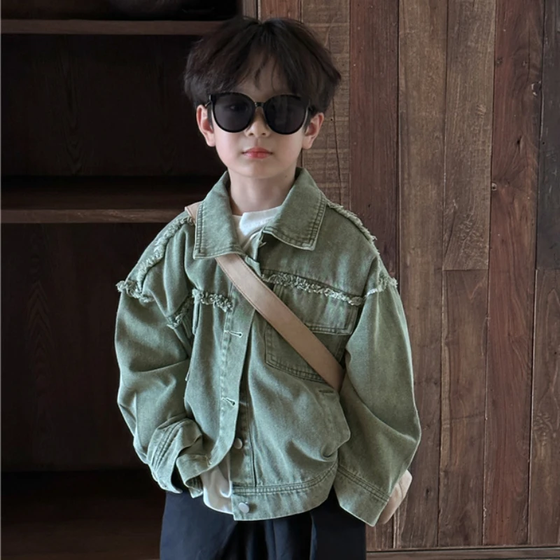 

Children's outer cowboy jacket denim jacket boys clothes kids jacket kids jacket boys clothes coat vetement enfant fille