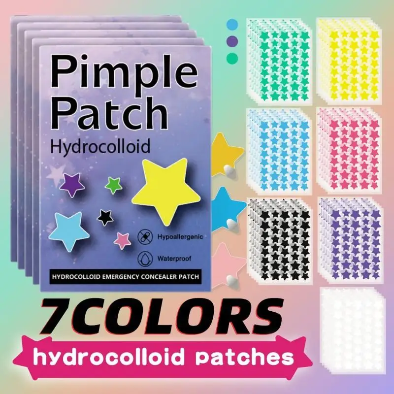 1400 Uds estrella colorida parche para espinillas acné colorido Invisible eliminación de acné pegatinas para el cuidado de la piel corrector herramientas de maquillaje para manchas faciales