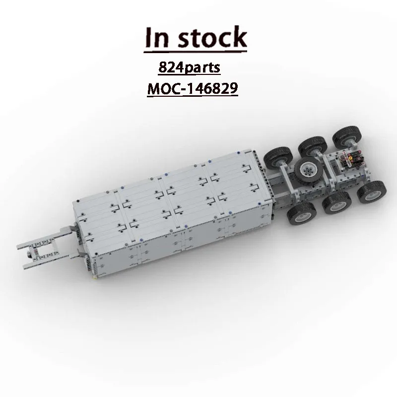 

MOC-146829 New Semi-Truck Trailer and Container Building Block Model 824 Parts Boys Children's Birthday Christmas Toy Gift
