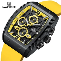 NAVIFORCE NF8025 Multifunction Men's Wristwatches Silicone Waterproof Sports Male Watches Casual Quartz Calendar Man Chronograph