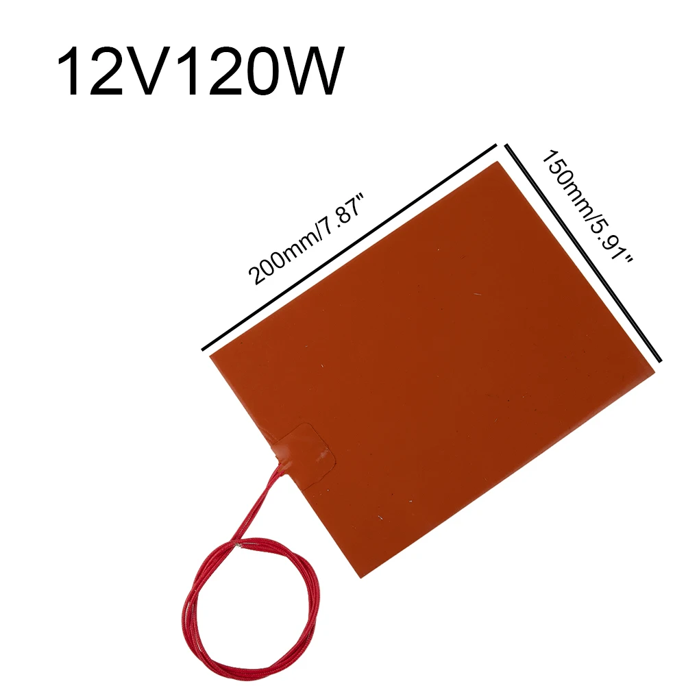 Fast Heating Pad Heater Plate Mat 0.4 W/cm² 12V/24V 1pc Electric Flexible Coil Silicone Versatile High Quality