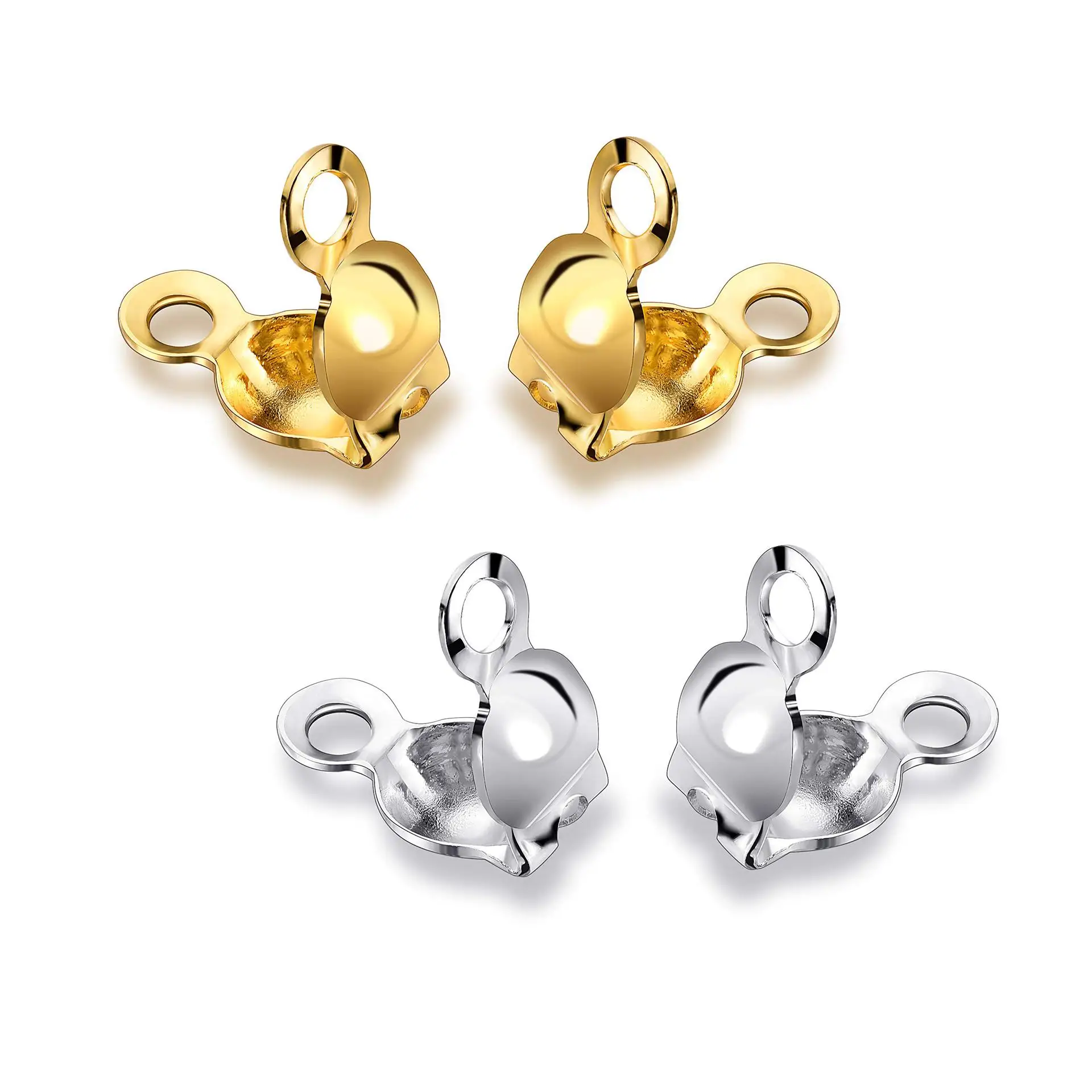 

100 шт./лот, бусины из нержавеющей стали золотого цвета, коннектор для шаровой цепи, 4 мм, 2,5 мм, Концевая застежка для самостоятельного изготов...