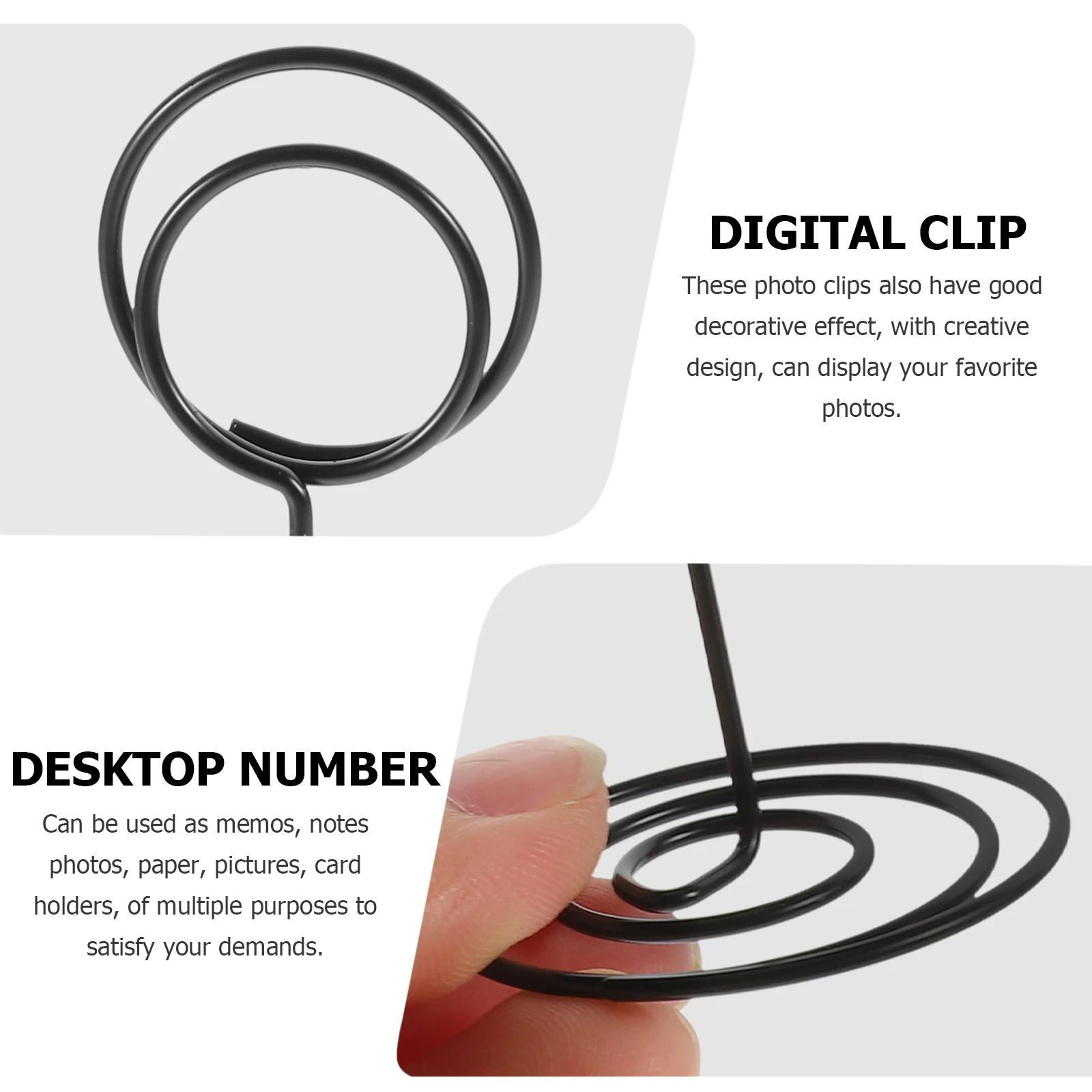 

10pcs Metal Plate Clip 85mm Peacock Black Table Number Holders Base Memo Holders for Wedding Table Card Photo Display