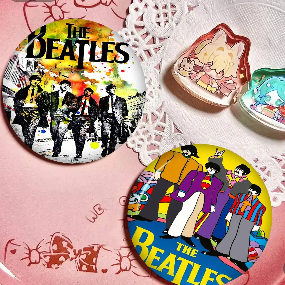 Vintage Popular Rock Band The B-Beatles 32/44/58mm Round Cartoon Brooches Handmade Pins for Backpack Jewelry Accessories Badge
