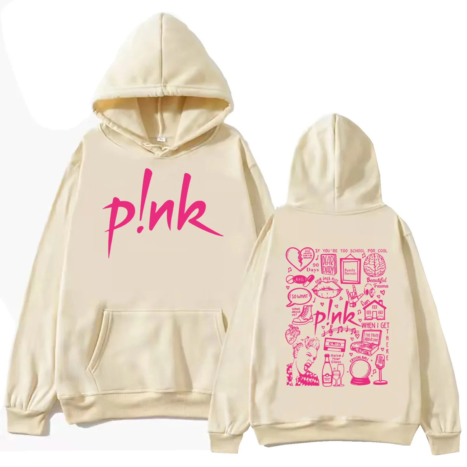 P!nk Summer Carnival 2024 Hoodie Harajuku Hip Hop Pullover Tops Sweatshirt Music Fans Gift