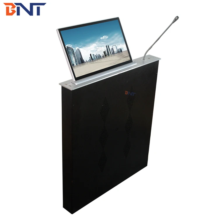 

24 inch touch screen hidden in meeting table flip up lcd display screen lift for conference table