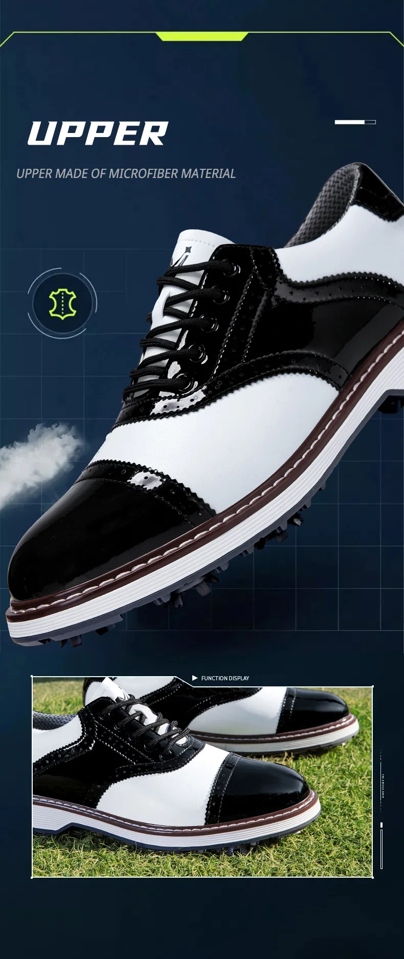 2026 Neue Professionelle Herren-Golfschuhe mit Spikes Wasserdicht Atmungsaktiv Rutschfest Bequeme Outdoor-Sport-Golf-Sneaker – Detail 8