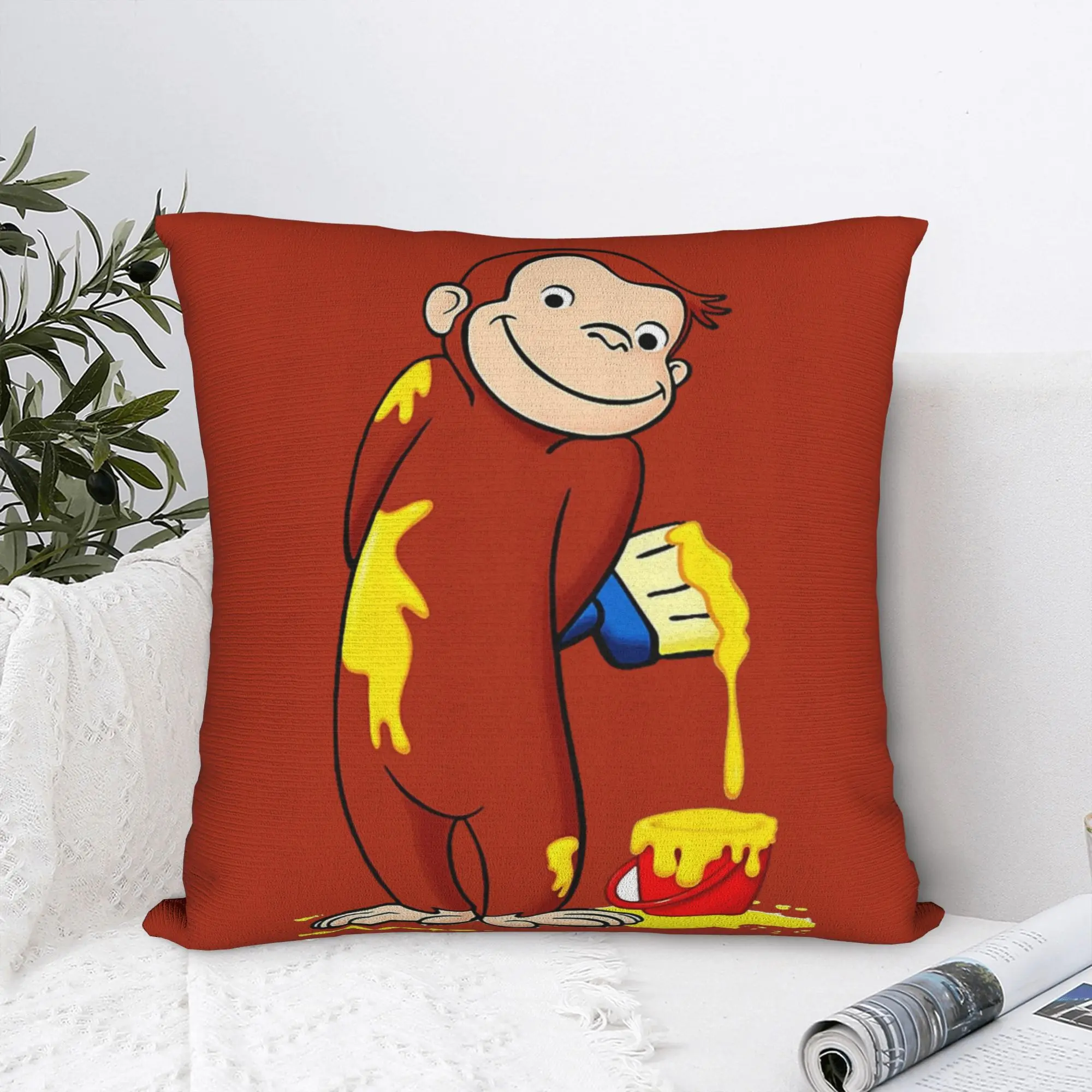 Pillow Case curious george monkey with yello Custom  Pillow Cover For Wedding Party Home Decor Fashion Pillowcases
