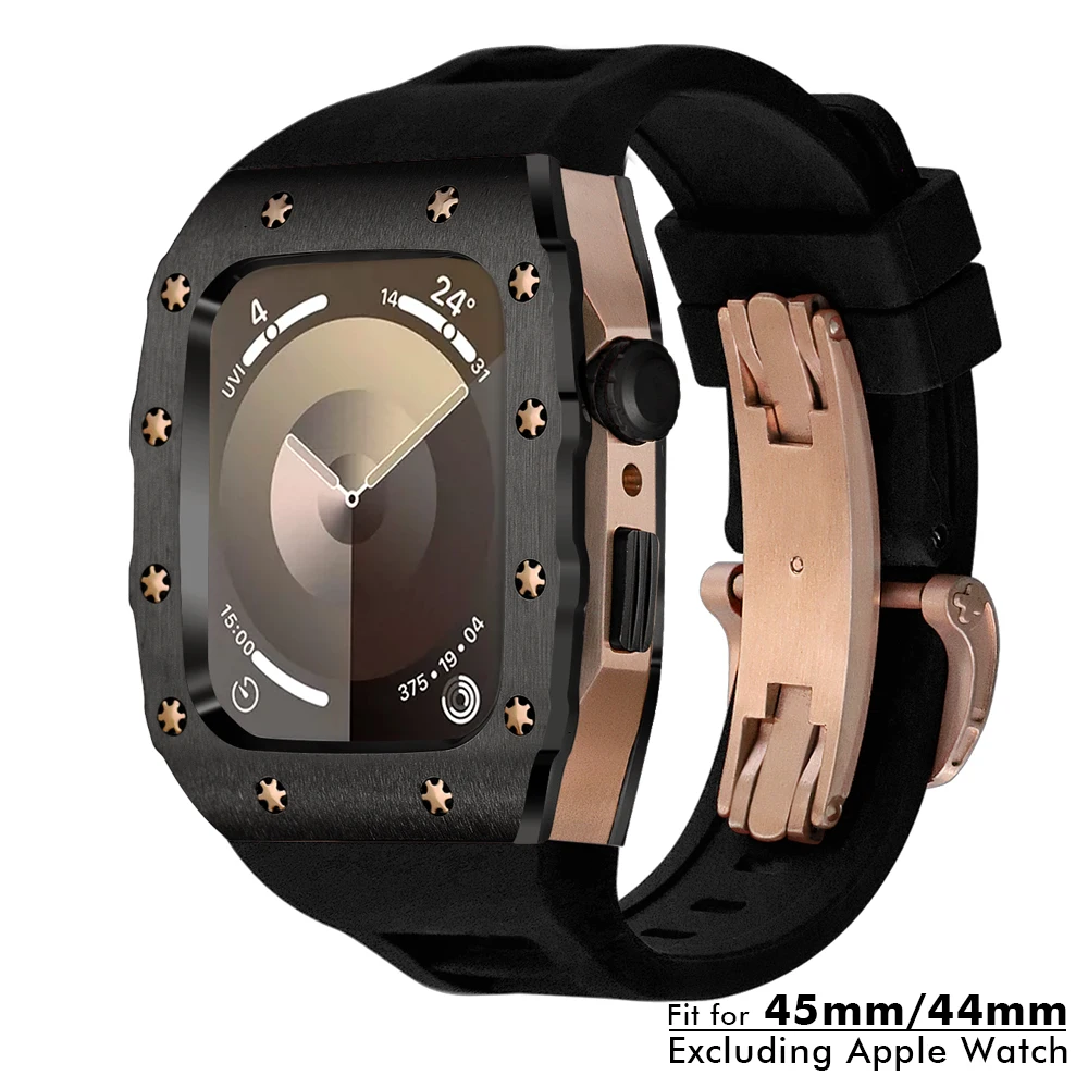 

Luxury Metal Case For Apple Watch 8 Series 44mm 45mm Strap Accessories Diy Mod Modification Kit Cover For iWatch 7 6 SE 5 4