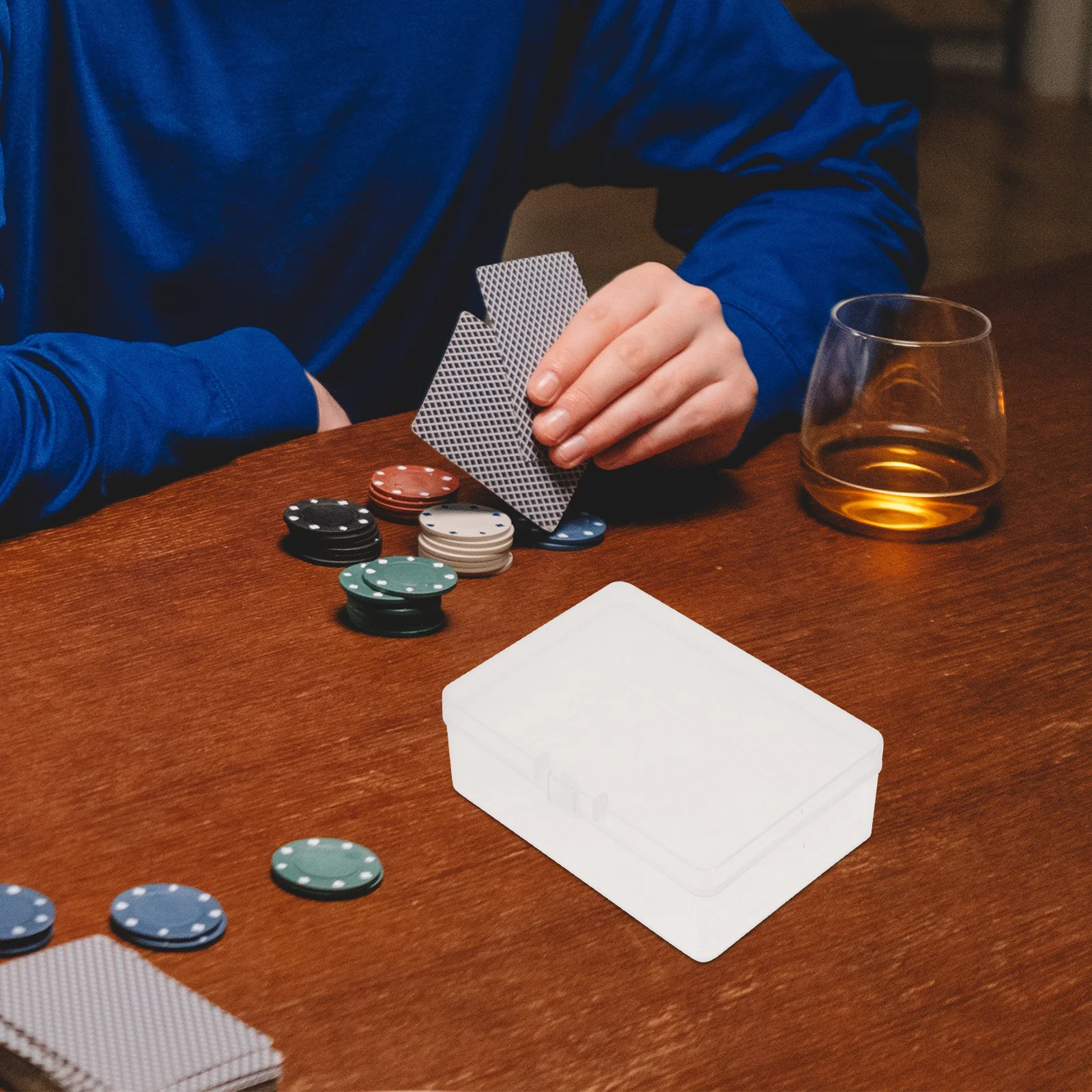 

3Pcs Card Storage Box Transparent Rectangular Plastic Containers for Playing Poker Cards with Lid Clear Case Organizer for Game