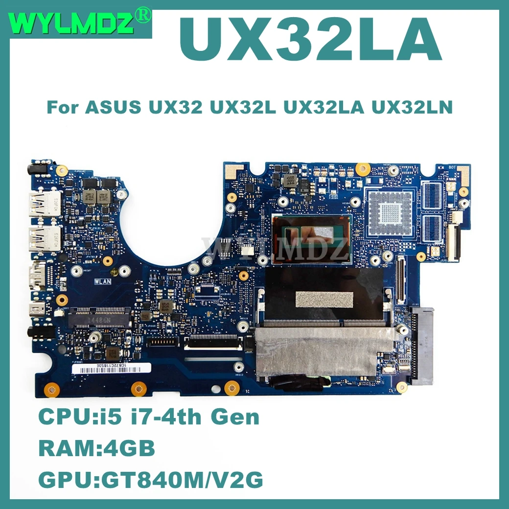 

UX32LA Mainboard For ASUS UX32 UX32L UX32LA UX32LN UX32LA-LN Laptop Motherboard i3 i5 i7-4th CPU 4GB-RAM UMA / DIS
