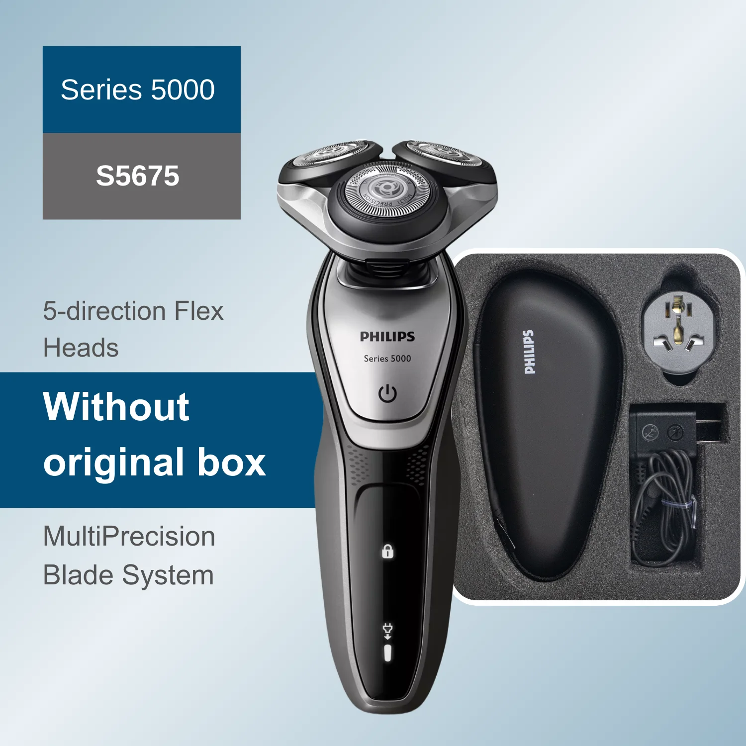 Philips Norelco Razor Shaver  series 5000 S5675, Wet & Dry, No original packaging, Quick Charge