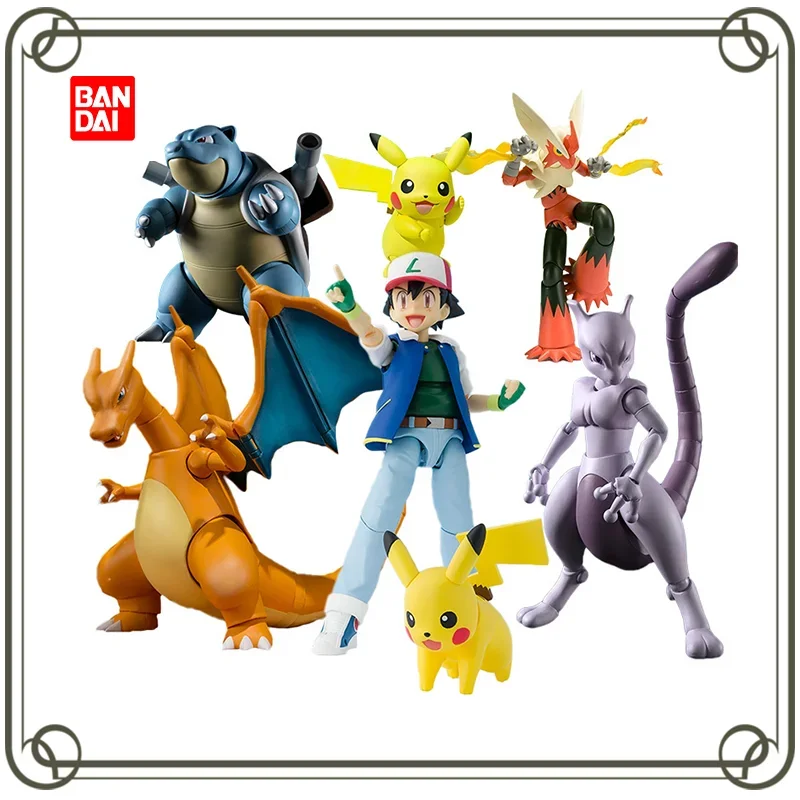 

Bandai SHF Pokemon Anime Figures Blastoise Mewtwo Charizard Jessie Action Figure Model KidsToy Christmas Gifts