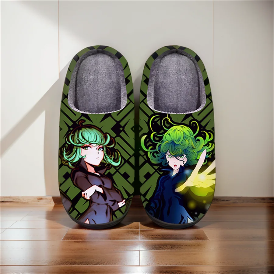 Anime Cartoon Cute Home Slippers ONE PUNCH-MAN Senritsu no Tatsumaki Winter Warm Slippers For Man Woman Boy Girl Halloween Gift
