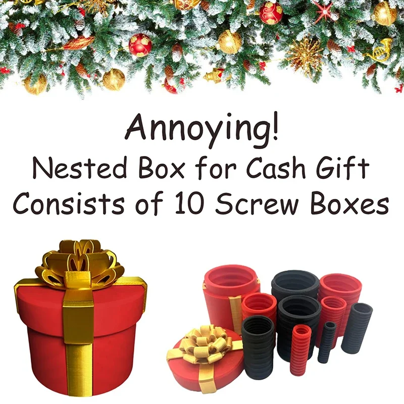 Annoying Nested Screw Gift Box Funny Christmas Gift Boxes Standard Money Present Bags Prank Gift Case Money Puzzle Box view 6