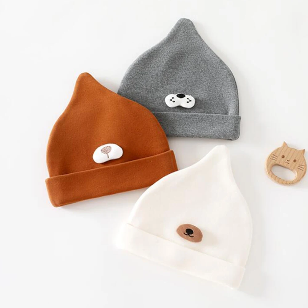 

Детские шапочки для новорожденных 0-3 месяца, хлопковые, двухслойные, однотонные, весенне-осенние, унисекс, для мальчиков и девочек, больничные шапочки