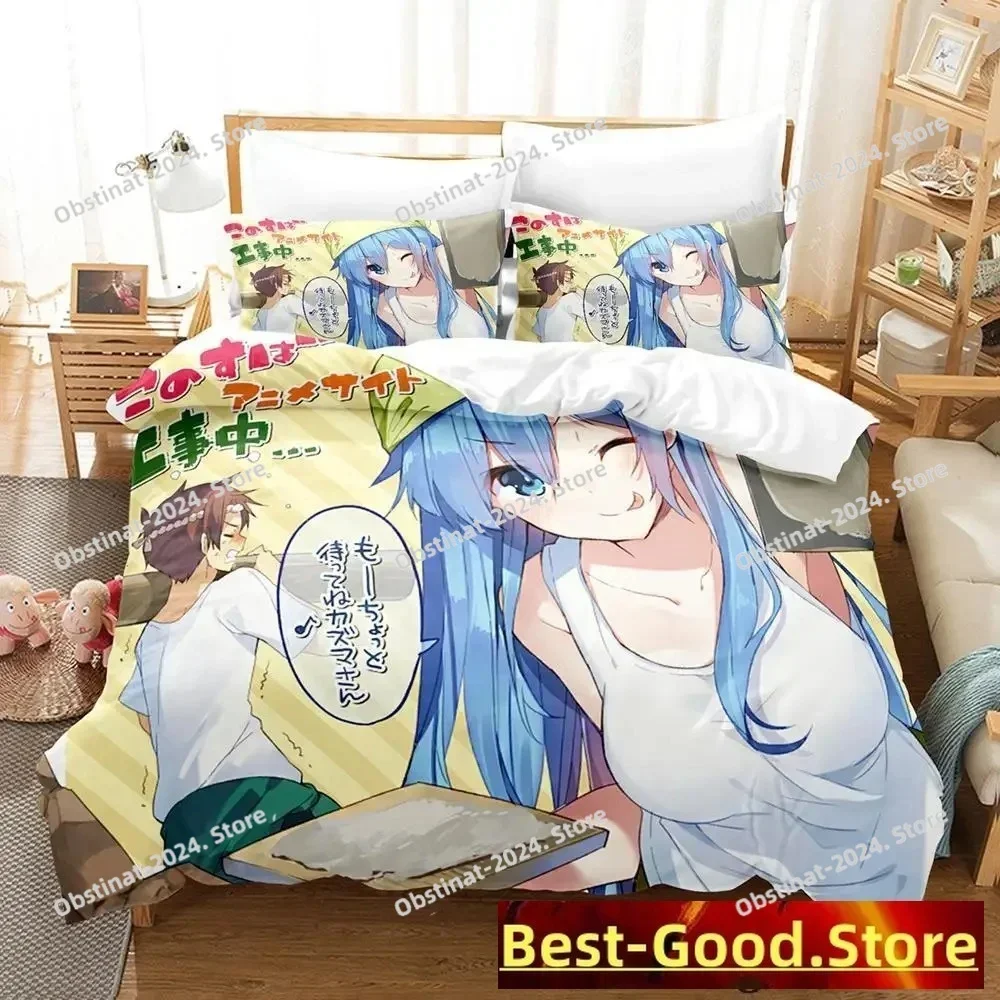 KonoSuba Bedding Set Printed Bed Set With Pillowcase Bed Duvet Cover Soft Single Double Queen Super King Size Adult Kid Bedroom