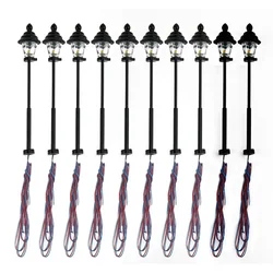10Pcs LED Lanterns Model N Scale 1: 160 Railway Lamp Garden Street Light 3V 20mA Building Layout Lamppost Warm White LEDs