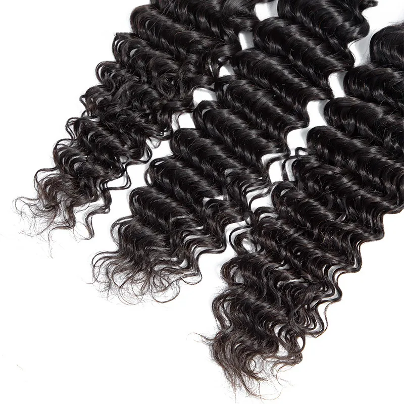 Bundel jalinan rambut gelombang dalam Brasil jalinan rambut manusia keriting mentah 30 bundel 32 inci ekstensi 10A Remy 1 3 4 bundel untuk wanita