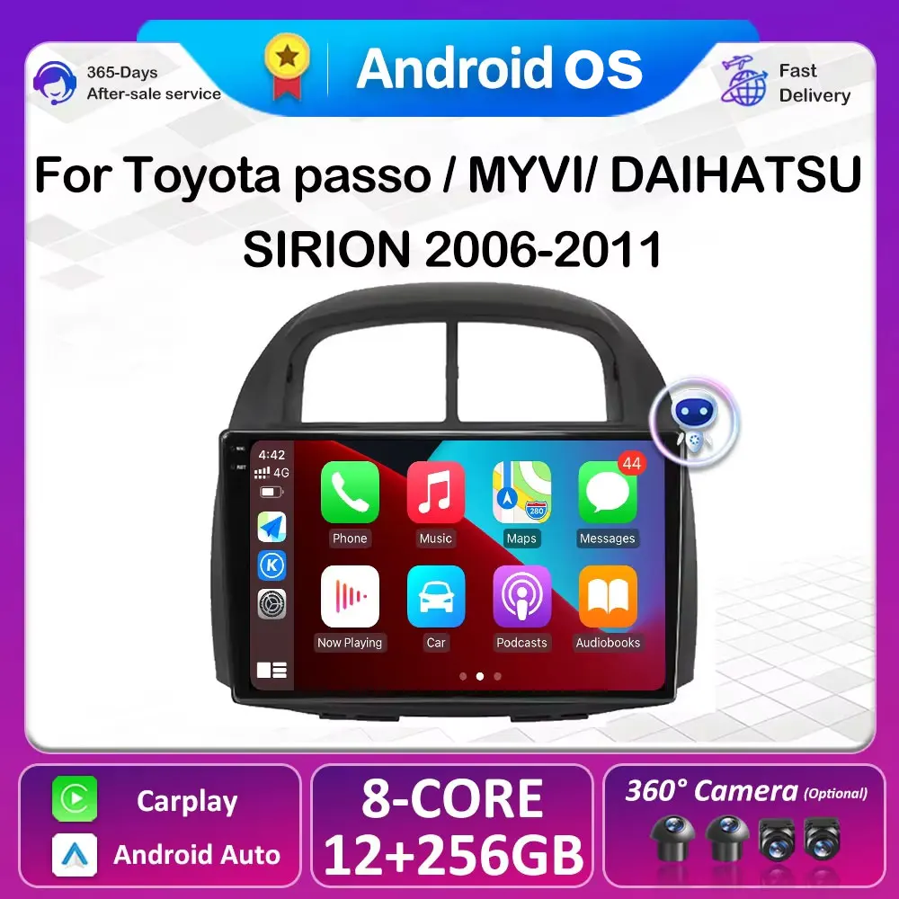 

Android 16 Stereo Car Radio Carplay Auto For Toyota passo / MYVI/ DAIHATSU SIRION 2006-2011 GPS Navigation Multimedia Player 4G