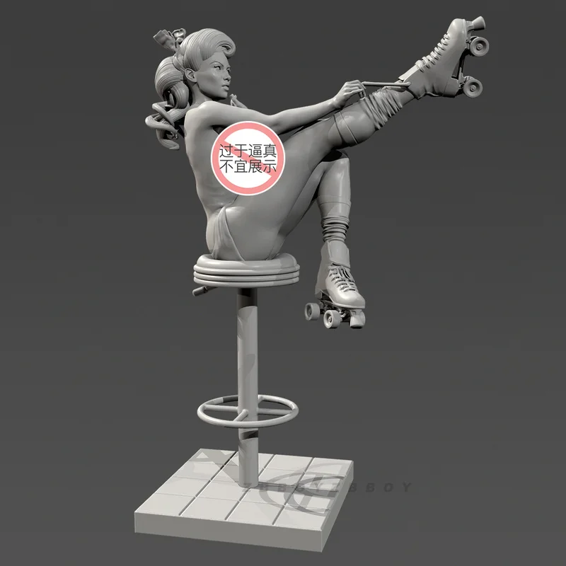 

50mm 75mm 90mm Miss Pulley Resin Model Figure Gk Micro Miniature 3d Printed White Model Toy Unassembled And Unpainted Kit