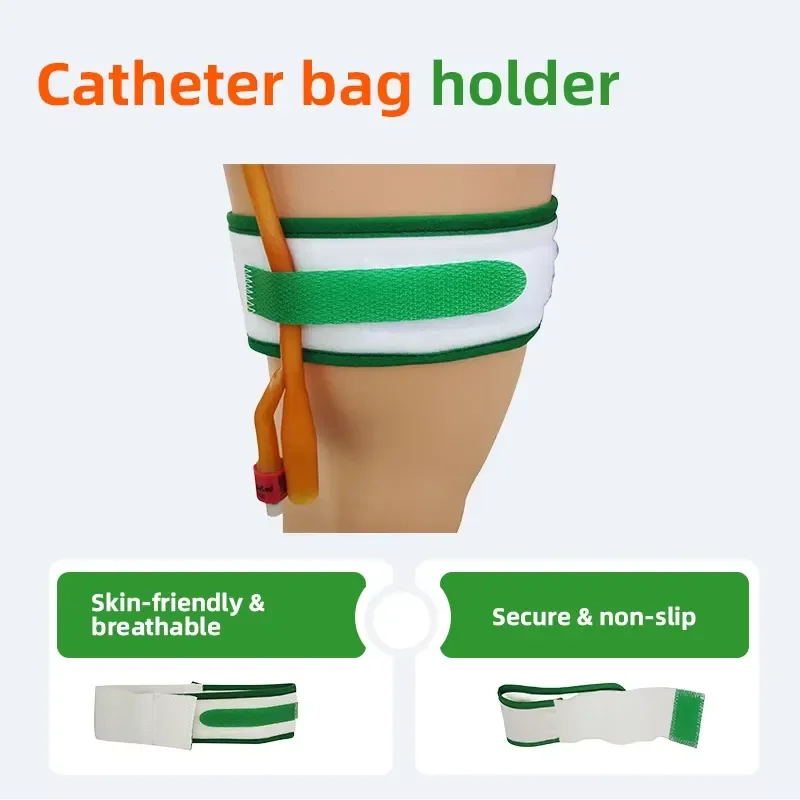 AP01 for Adjustable Foley Catheter Leg Strap Nylon Polyester Cotton Blend Washable Friendly Urine Bag Fixation Belt