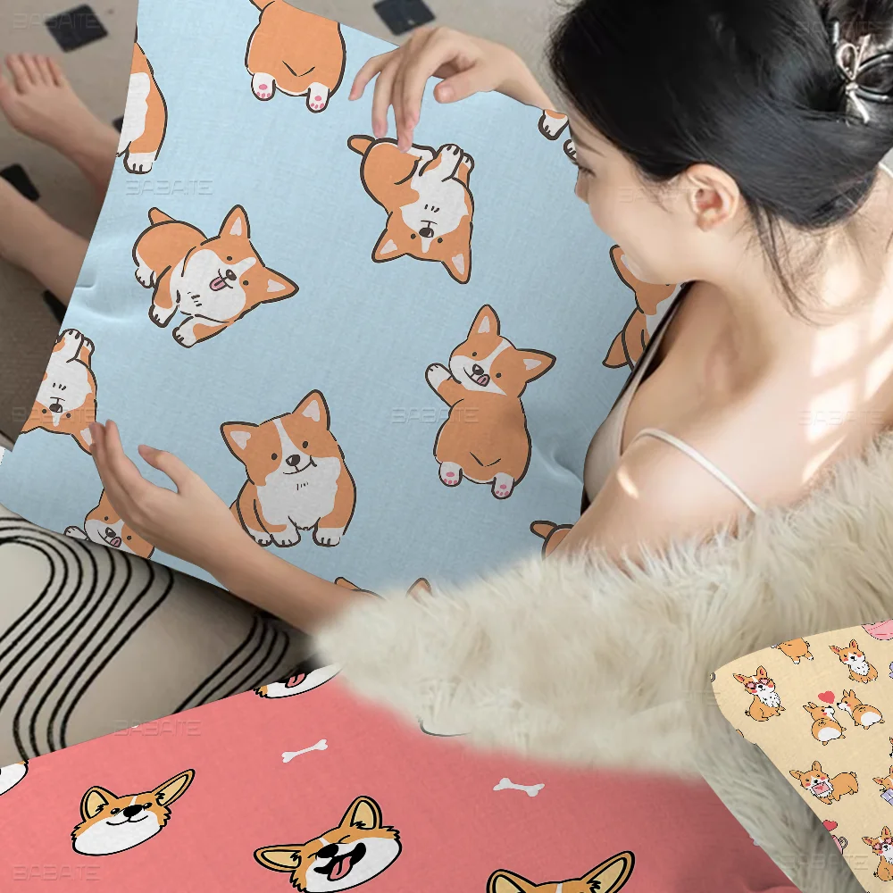 

Corgi Lovely Animal Pillowcase Toon Gift Cushion Cover Bedroom Home Sofa Chair Seat Decor Pillow Case