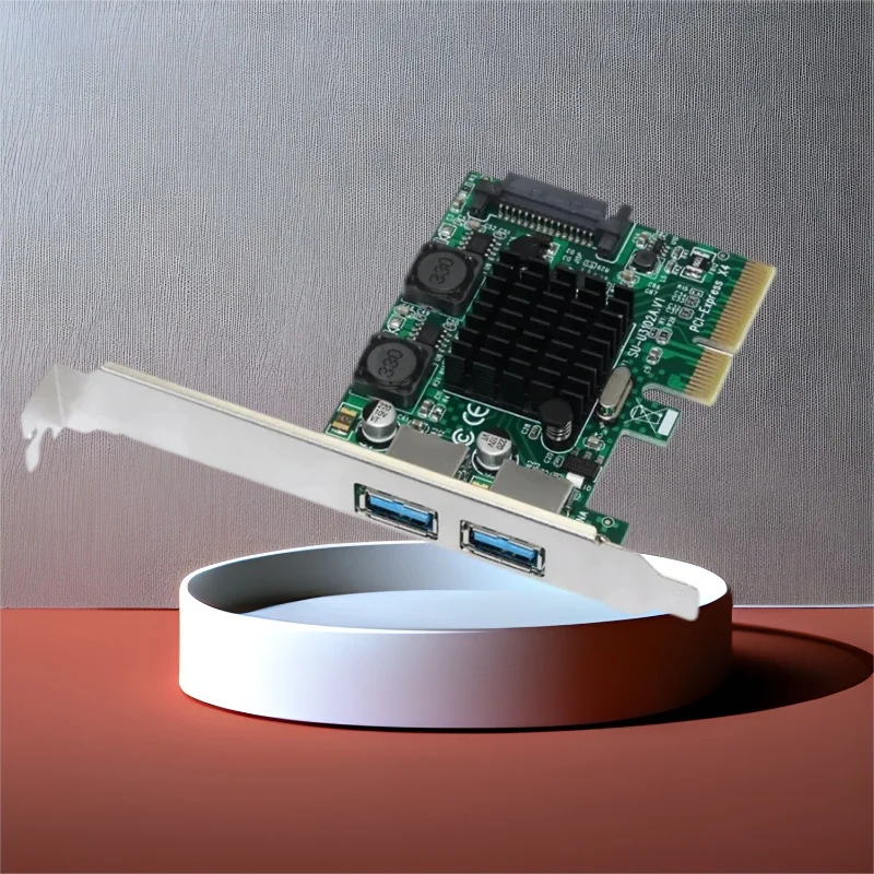 

Адаптер PCIE — USB 3.2 Gen2 GEN2 Карта Riser 10 Гбит/с PCI Express — 2-портовая карта расширения USB3.2 Gen2 Чип ASM3142 для настольных ПК