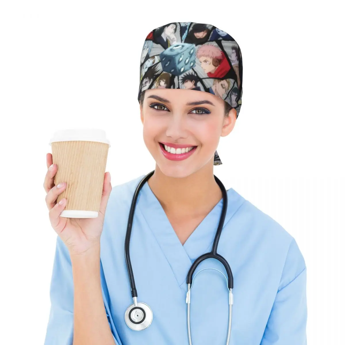 Custom S-Satorues G-Gojoes Skilled Cartoons Working Cap Surgical Hats Men Women Hot Operating Room Cap Nursing Cap Lab Works Hat