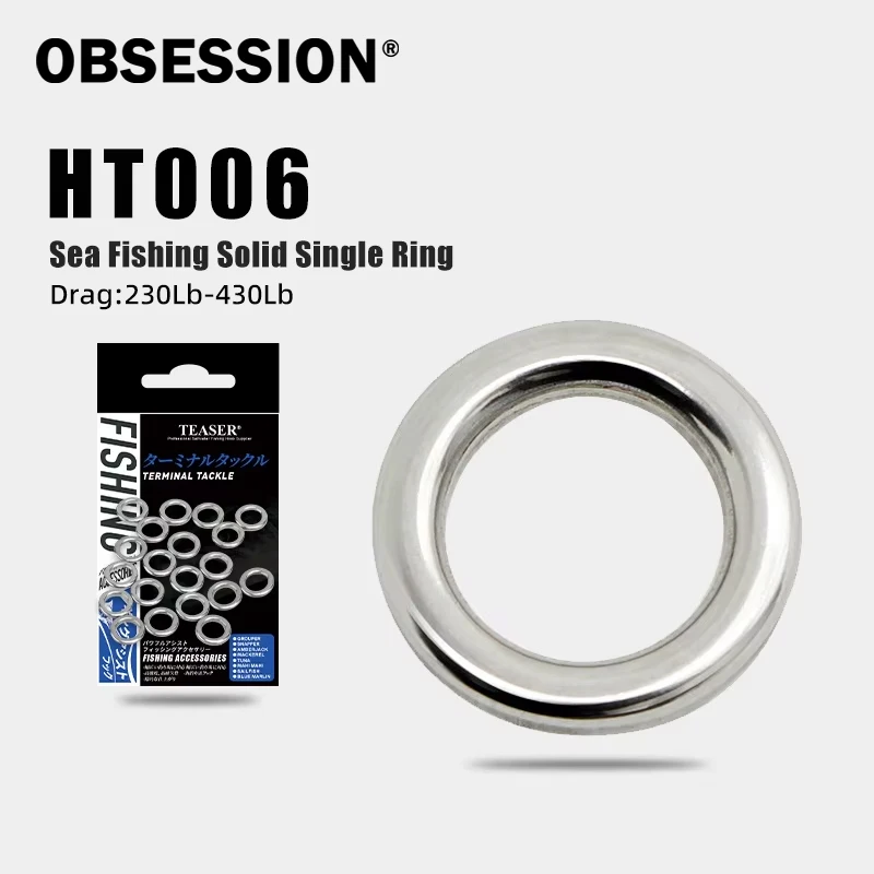 OBSESSION HT006 15pcs/bag 20pcs/bag Fishing Tackle Tool Lure Accessories Solid Rings Seamless Stainless Steel Fishing Solid Ring