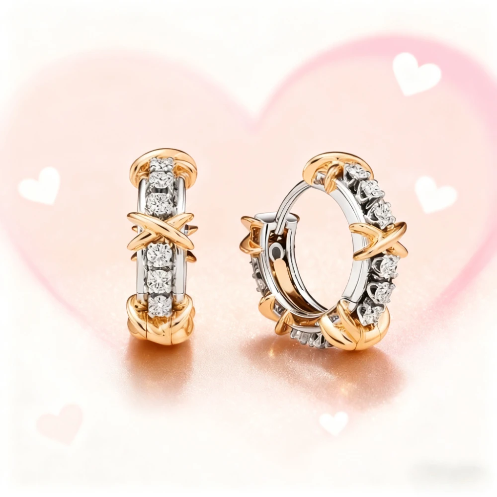 

Модные серьги 2026 года с перекрестным дизайном, изысканные сверкающие украшения для женщин, универсальный аксессуар для создания стильного образа