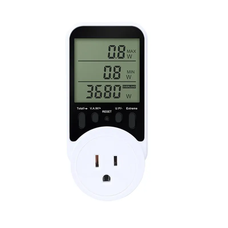 AA51 Electronic Wattmeter LCD Display Energy Power Meter AC120V Power Metering Socket US Plug