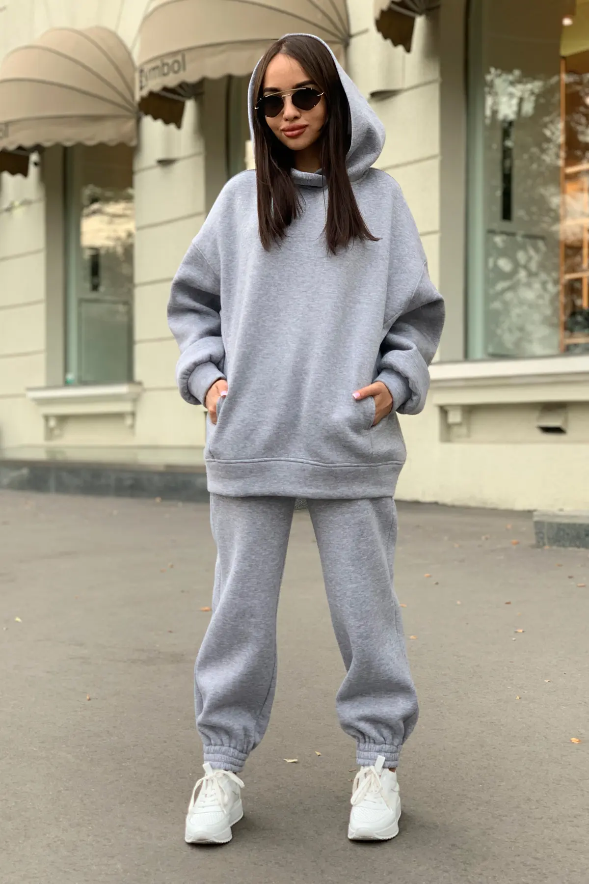 Monochrome Hooded Hoodie Set Casual Two-Piece Set European and American New Fashion Hot Selling 2024 Autumn and Winter