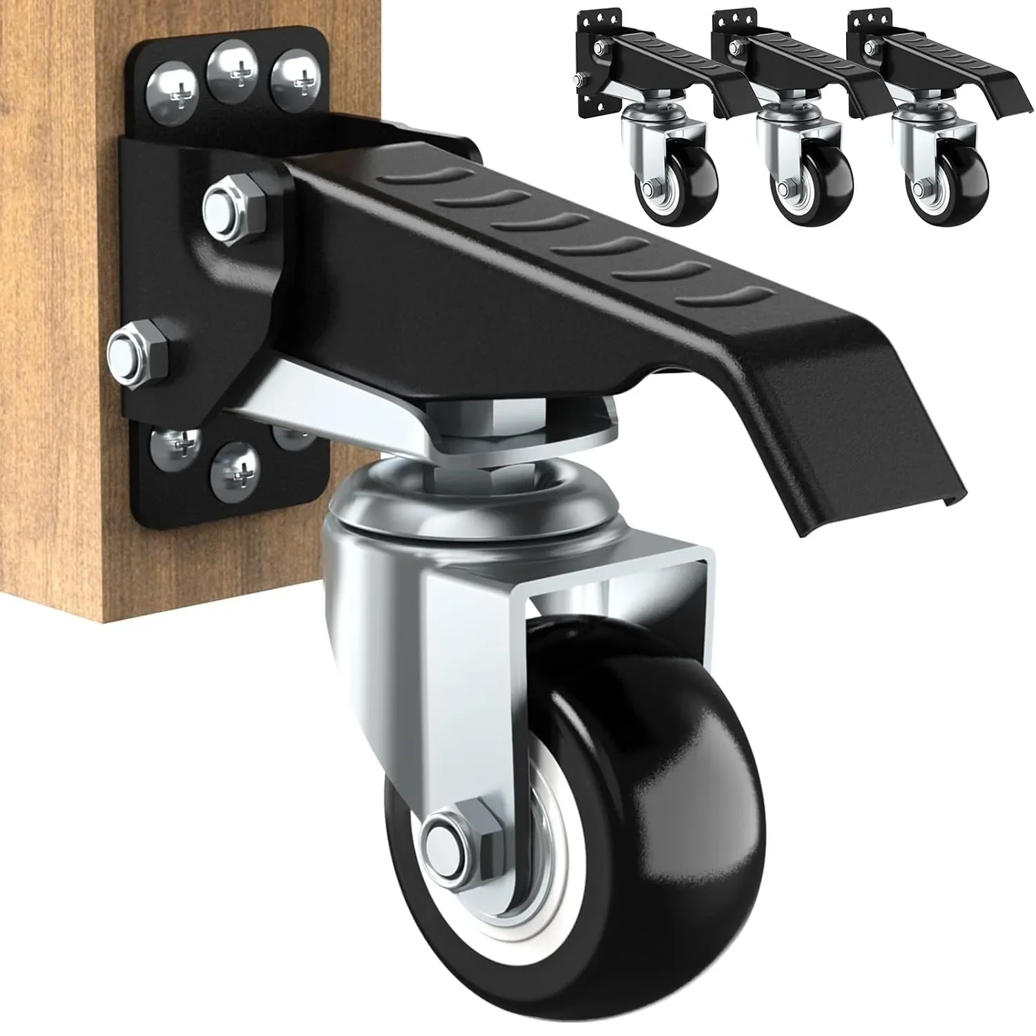 

Workbench Caster kit 660 LBS Heavy Duty Retractable Casters Workbench Wheels All Steel Construction Urethane