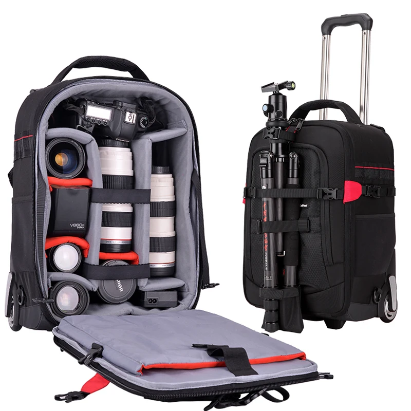 Professionelle kamera trolley gepäck tasche trolley fotografie tasche camcorder digitale rucksack koffer reise fotografie rucksack