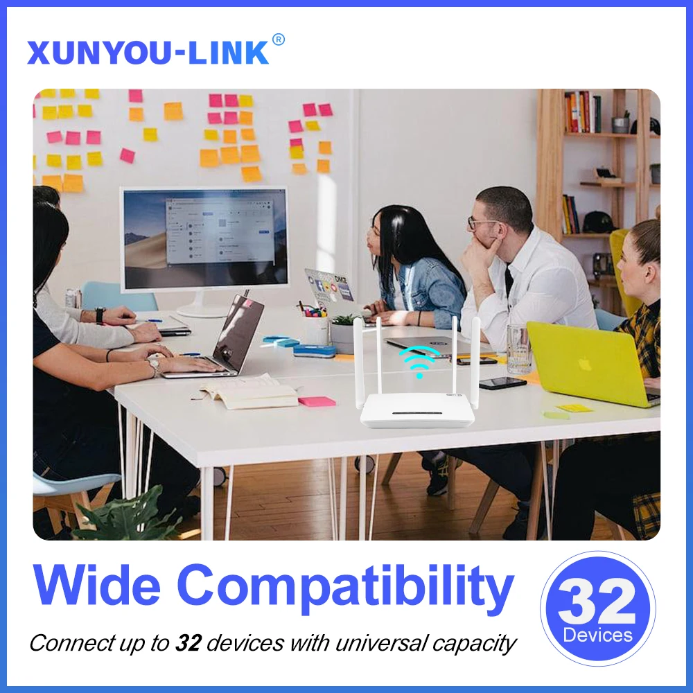 XUNYOU-LINK 4G مودم WiFi6 4G LTE SIM راوتر 300Mbps مودم لاسلكي عالي السرعة 4 هوائيات يدعم 32 جهازًا نقطة اتصال لأوروبا #4