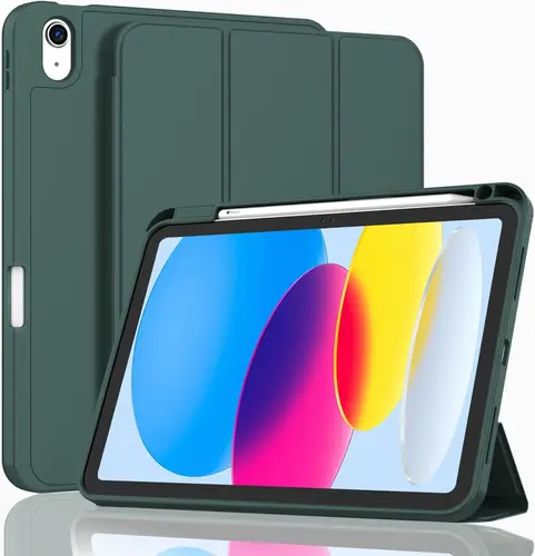 Funda para iPad (A16)/funda para iPad de 10.a generación [11 pulgadas 2025/10,9 pulgadas 2022] con portalápices, funda inteligente con respaldo de TPU suave