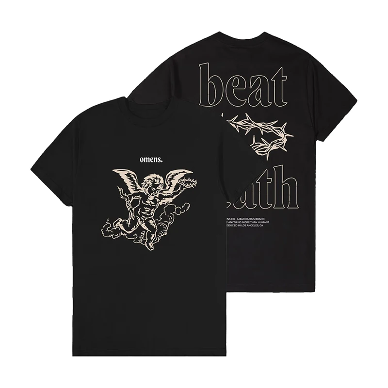 

Мужские и женские футболки с короткими рукавами Bad Omens Band Metal Core Rock American Retro Casual Direct Spray