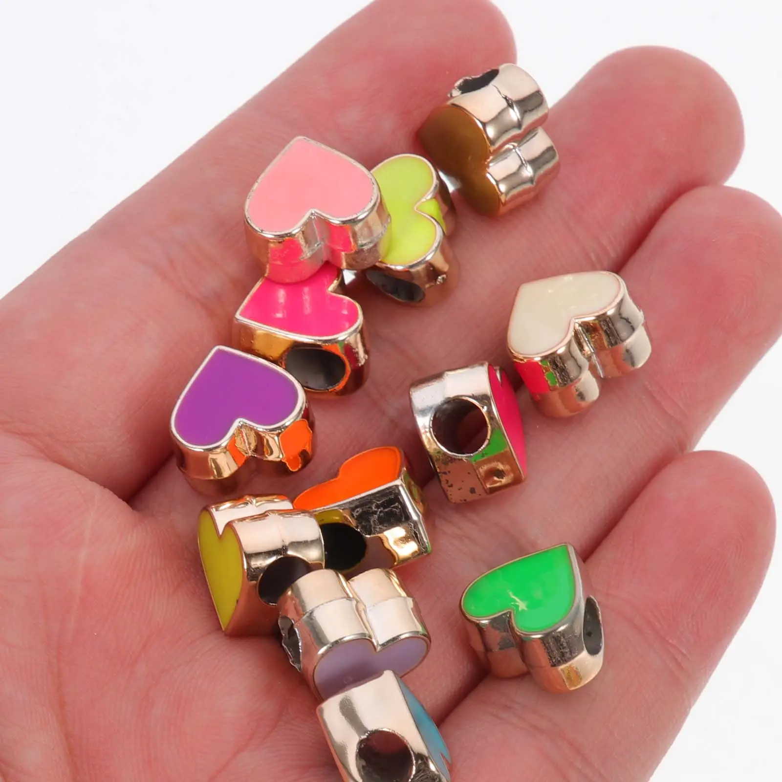 

50Pcs Heart Beads Resin DIY Loose Spacer Beads Jewelry Making Necklace Bracelet Craft Supplies Jewelry Making Accessories