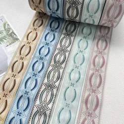 5 Yards/lot Wide 5 CM Woven Jacquard Ribbon Classical Flowers For Curtain And Clothing Accessory LS-5787