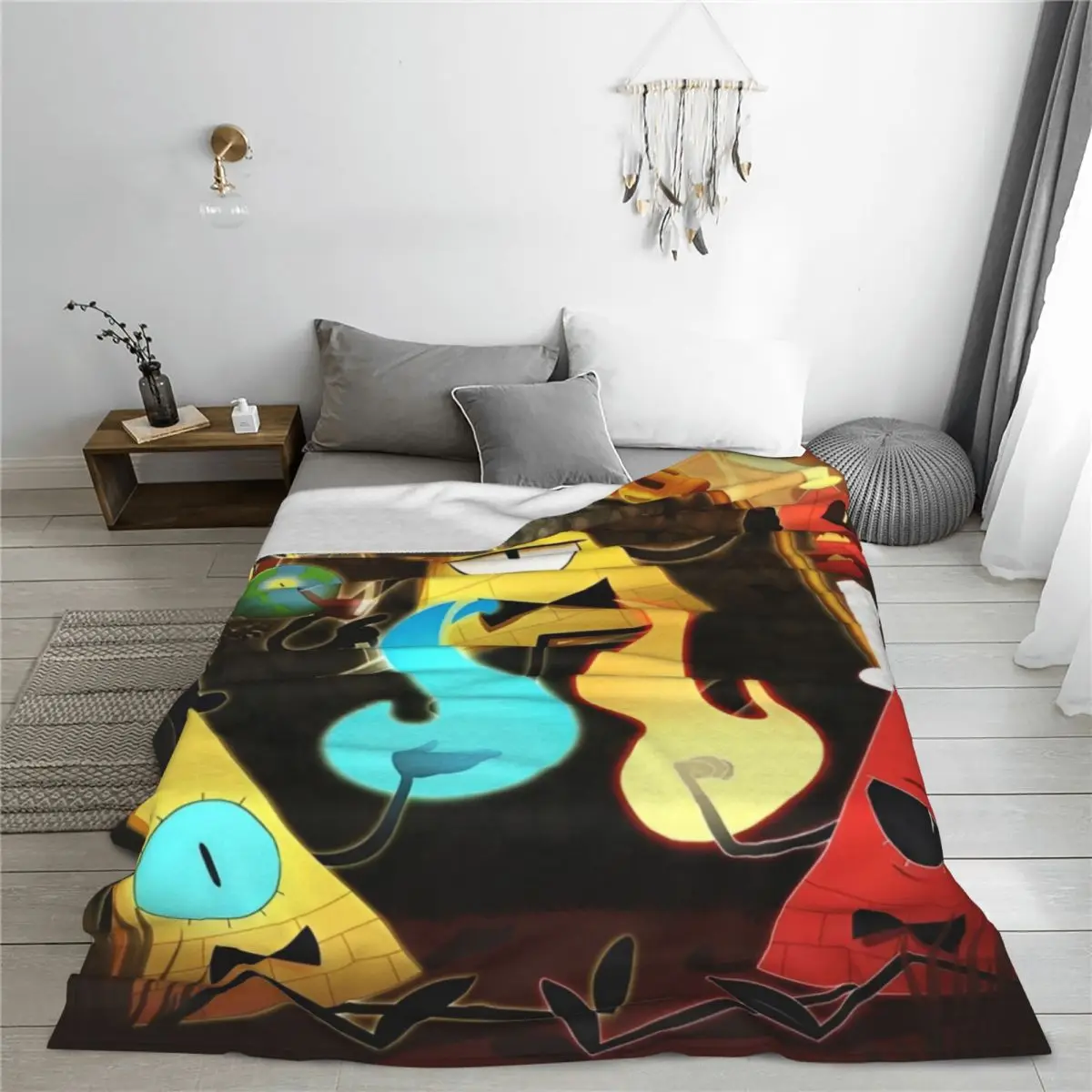 Gravity Falls Bill Cipher Blanket Cartoon Anime Flannel Awesome Warm Throw Blanket for Coverlet Summer