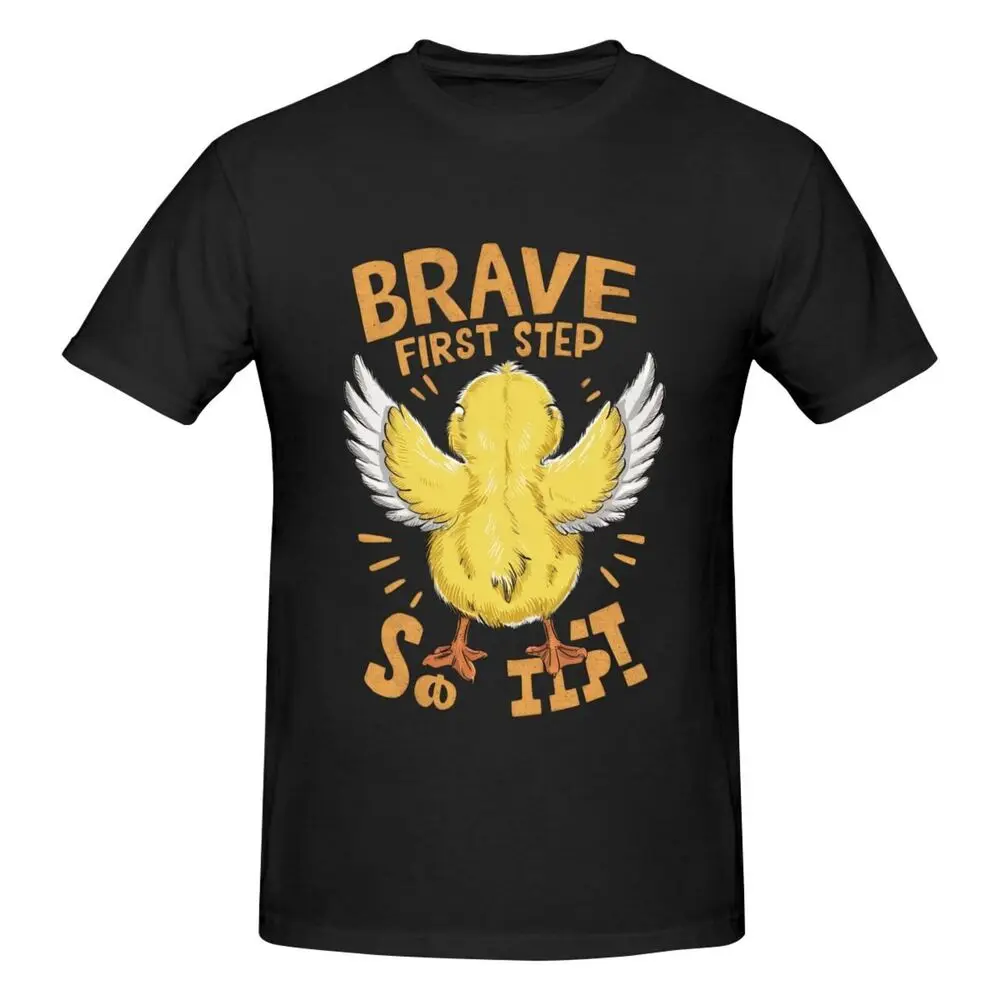 Brave First Step Chick Graphic Men's Summer Short-sleeved T-shirt  Tees High Quality 100%Cotton Short Sleeve