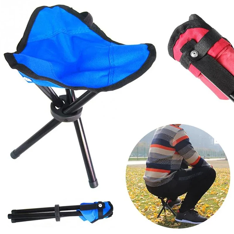 Portable Fishing Folding Stool，Lightweight Outdoor Multi Function Camping Slacker Chair Triangular Stool 1PC