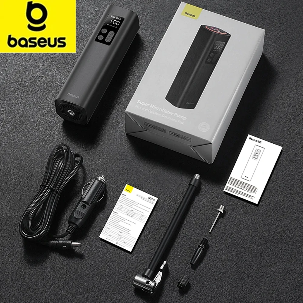 

Baseus мини-автомобильный воздушный компрессор 12 В портативный автомобильный накачиватель шин 150PSI умный цифровой надувной насос для автомобиля, велосипеда, лодки, воздушный насос