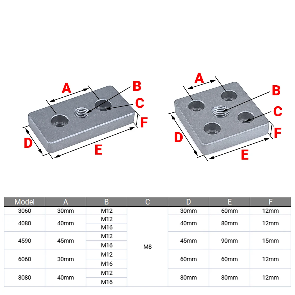 4PCS/LOT Aluminum Alloy End Connection Plate 3060 4080 4590 6060 8080 Caster Adjustable Levelling Feet Support aluminium profile