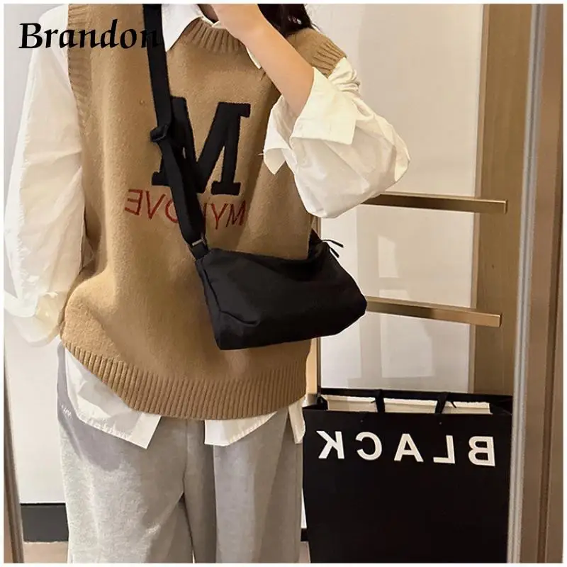 

Sports and leisure solid color crossbody bag washed canvas bag women's Korean version new single shoulder bag small shoulder bag